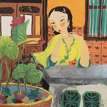 Original Heritage Painting Peranakan Lady by Patrick Yee
