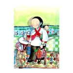 Heritage Postcard Majie & Child 2 by Patrick Yee