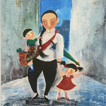 Original Heritage Painting Majie with Baby by Patrick Yee