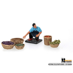 Vegetable Seller with Goods Figurine
