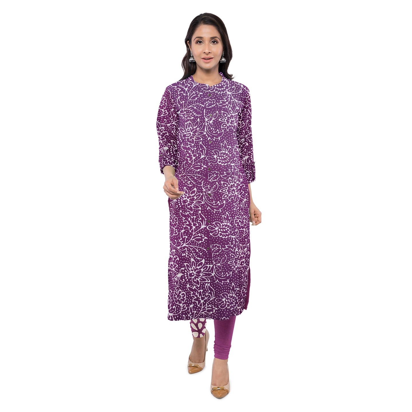 Batik Print Unstitched Salwar Suit Dress Material with Chiffon Dupattaबाटिक प्रिंट सलवार सूट