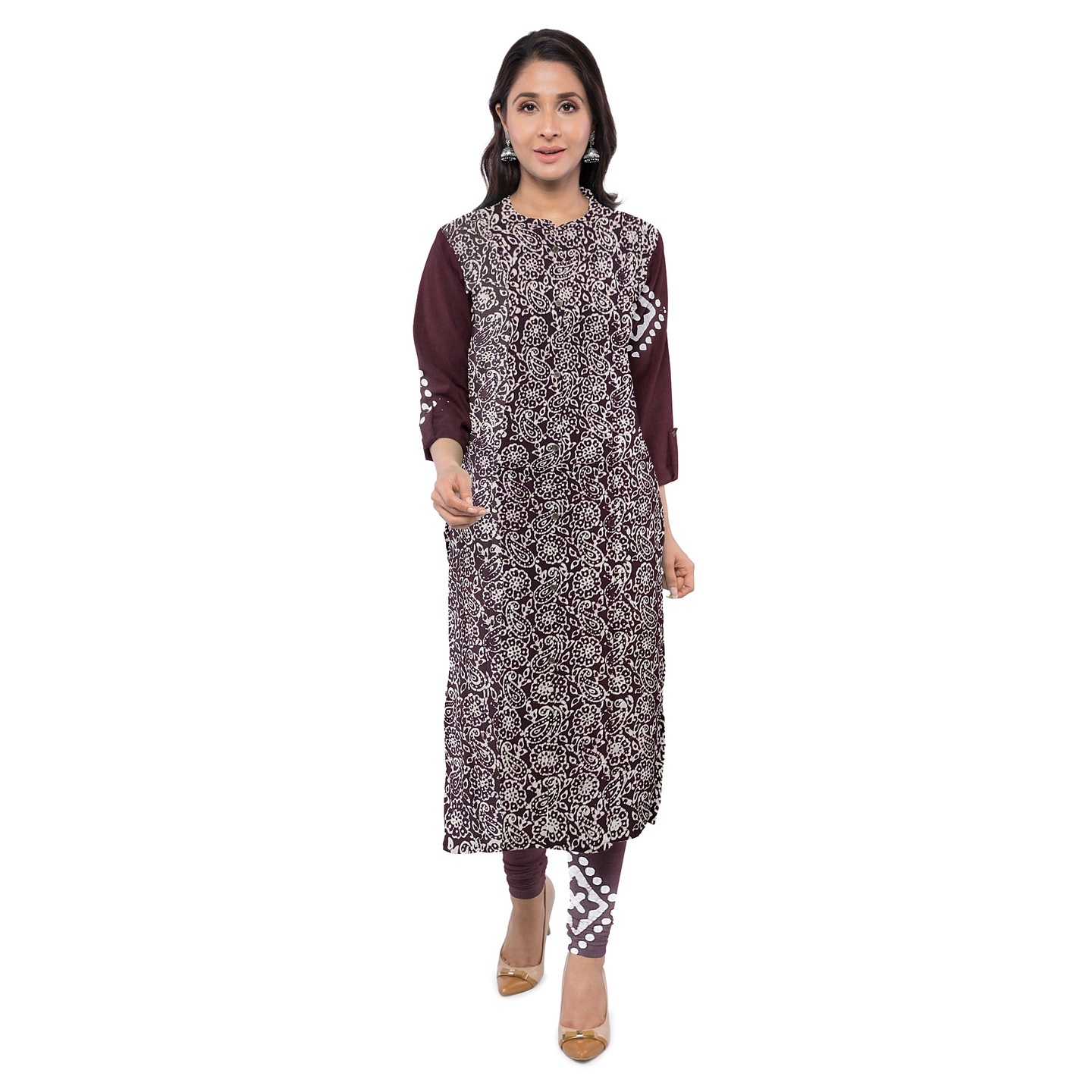 Batik Print Unstitched Salwar Suit Dress Material with Chiffon Chunni बाटिक प्रिंट सलवार सूट