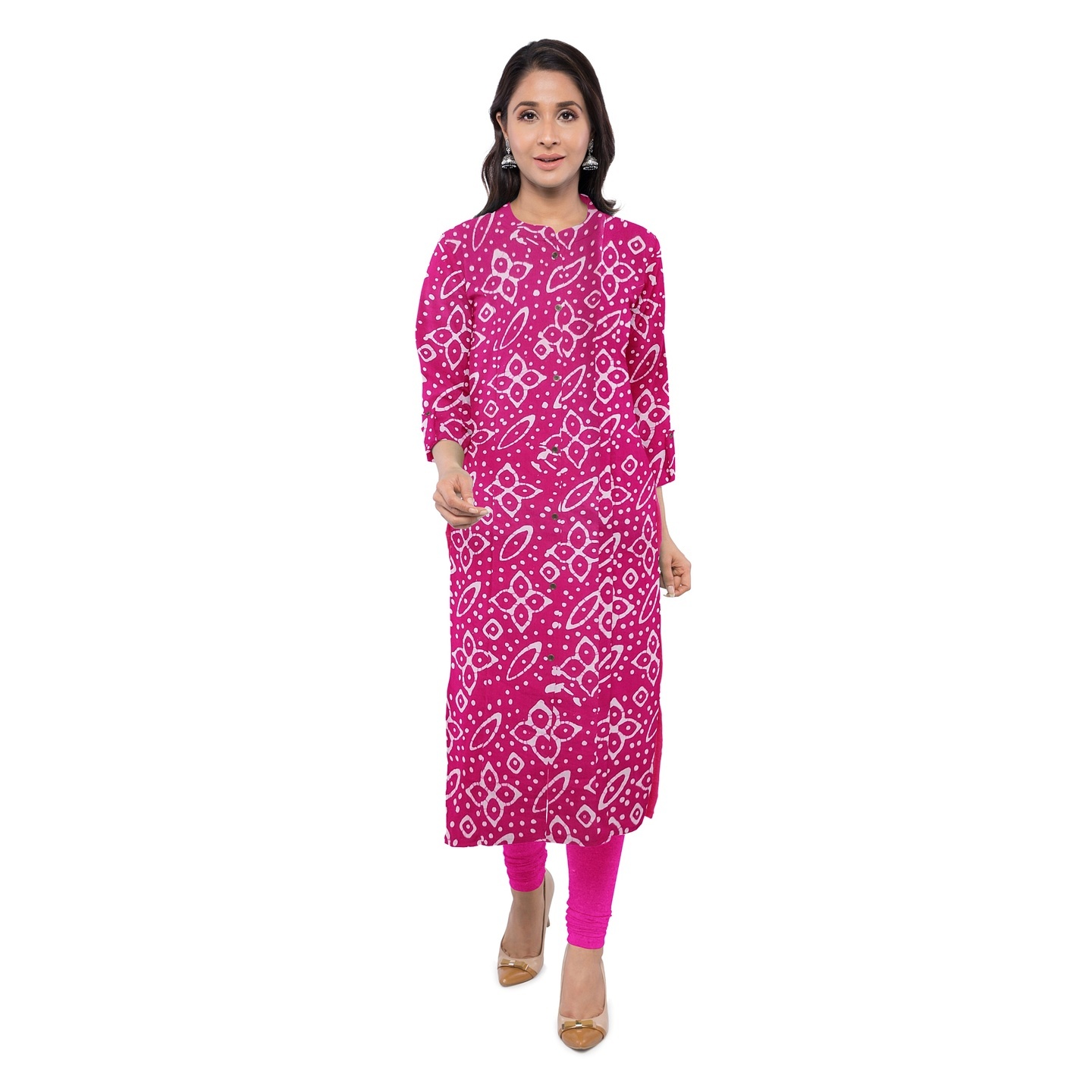Batik Print Unstitched Salwar Suit Dress Material with Chiffon Dupattaबाटिक प्रिंट सलवार सूट