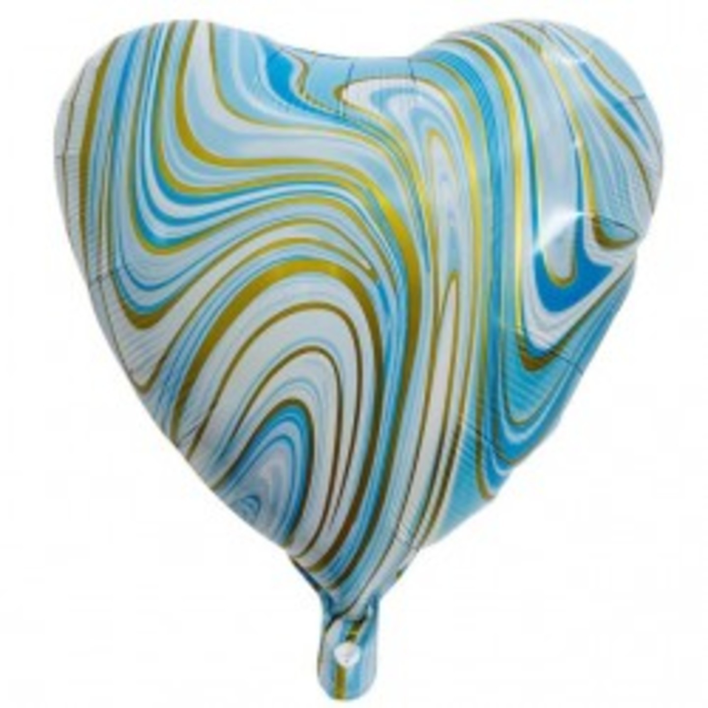 Marble Sky Blue Heart 18 Inc. Helium
