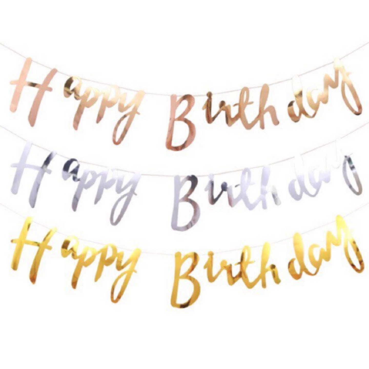 Cursive Lettering Birthday Party Flag