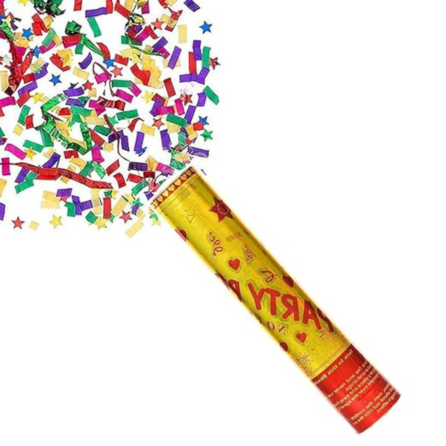 Party Poppers With Safety Lock (30cm) - Gold