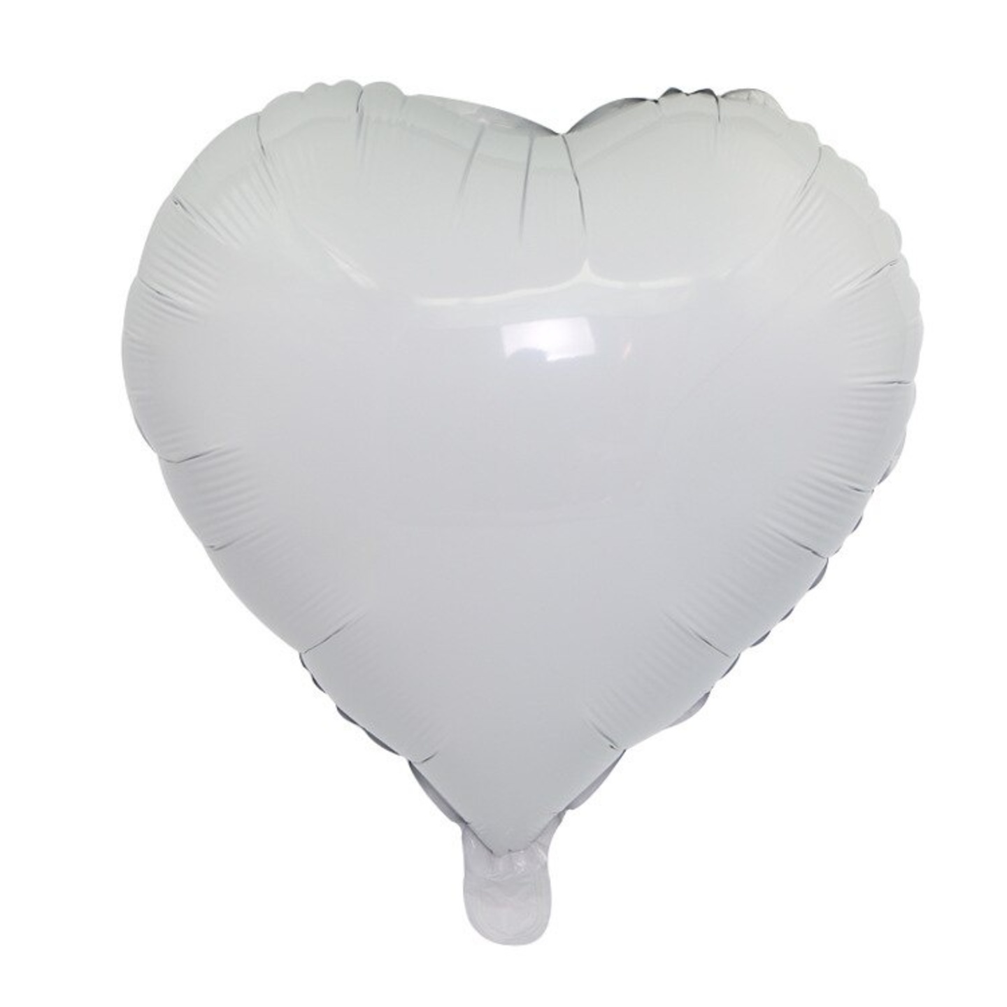 Metallic White Heart 18 Inc. Helium
