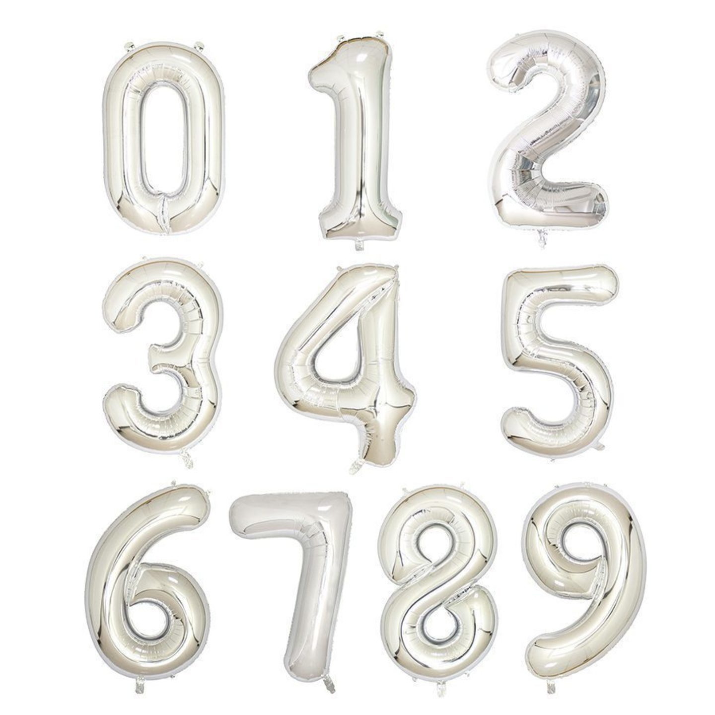 16″ Number Foil Balloon Silver (Air-Filled only)