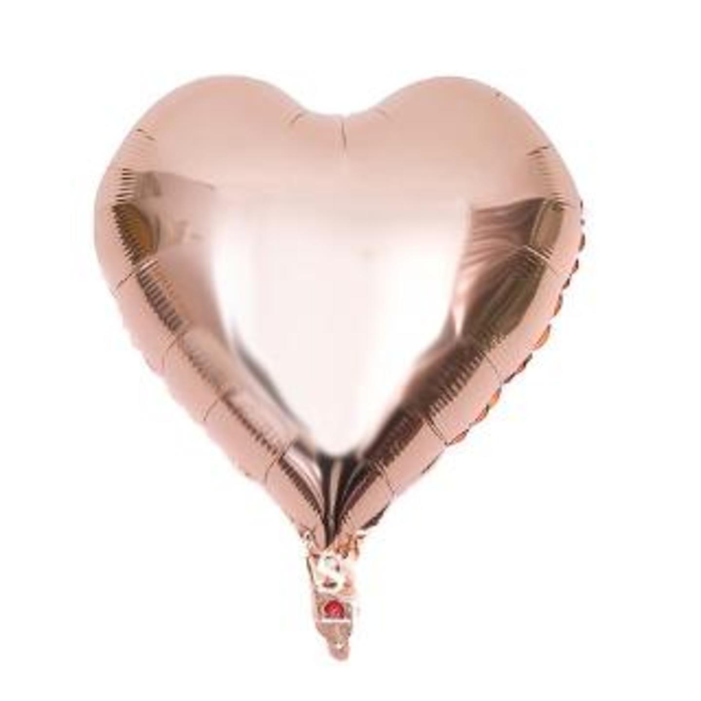 Metallic Rose Gold Heart 18 Inc. Helium