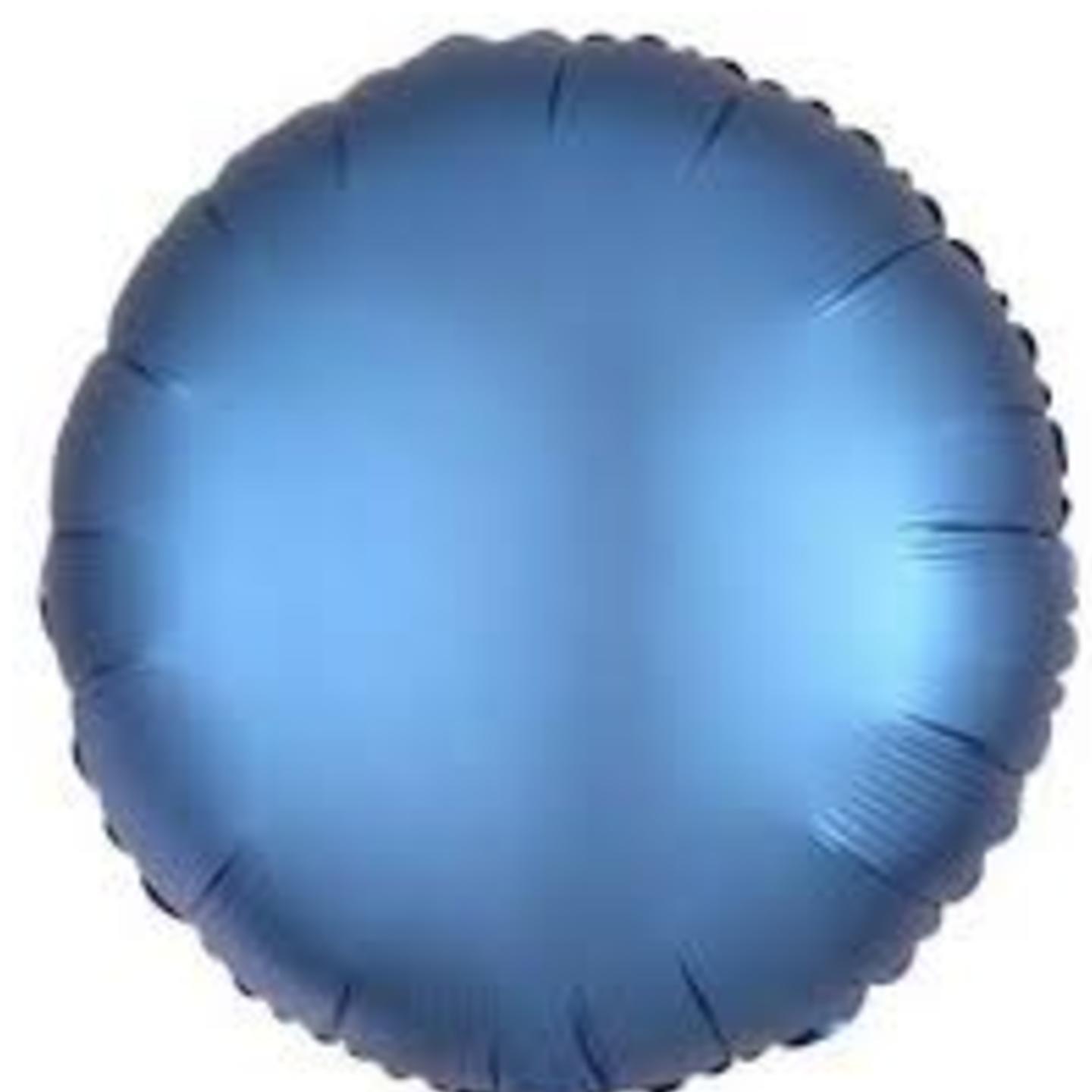 Satin Steel Blue Round 18 Inc. Helium