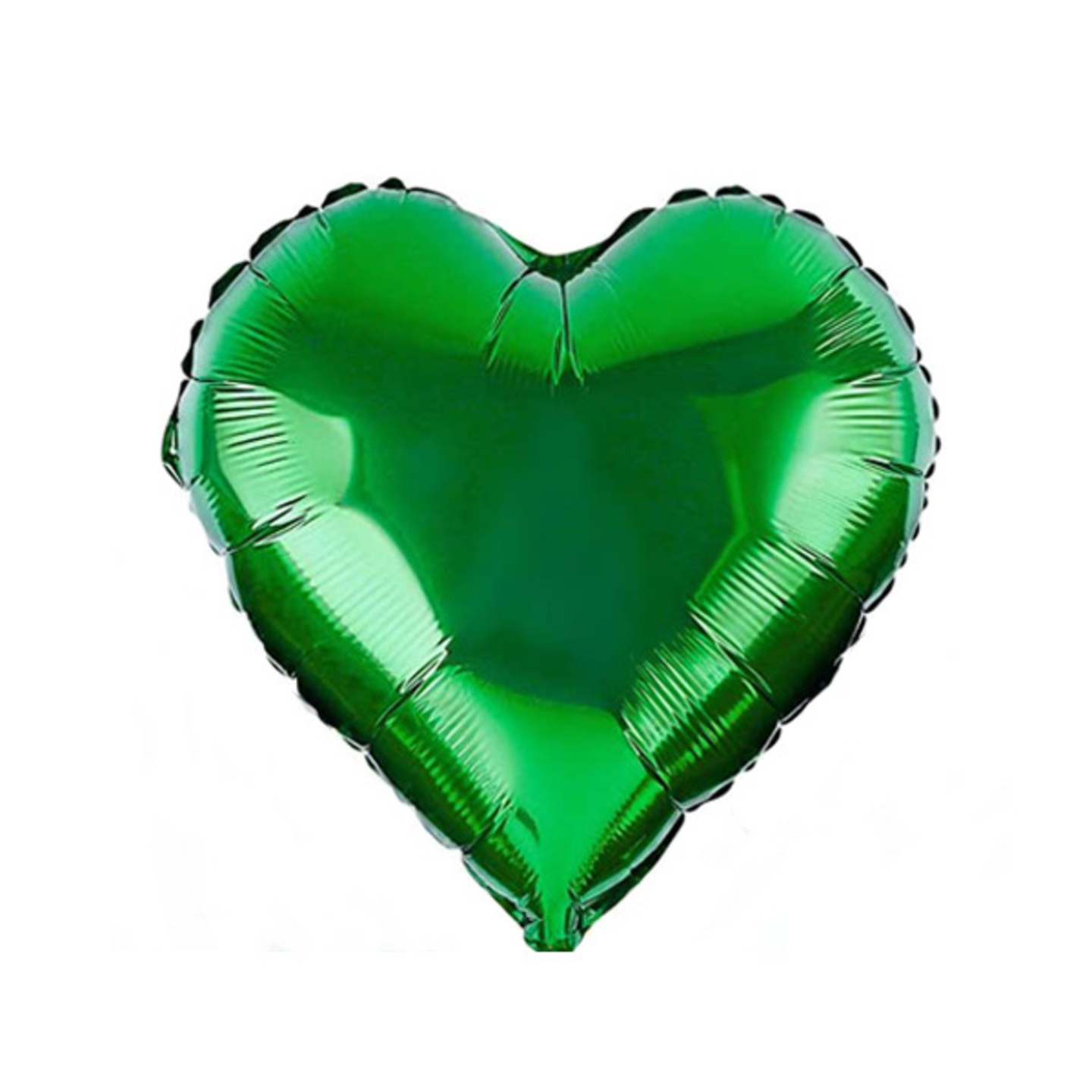 Metallic Green Heart 18 Inc. Helium