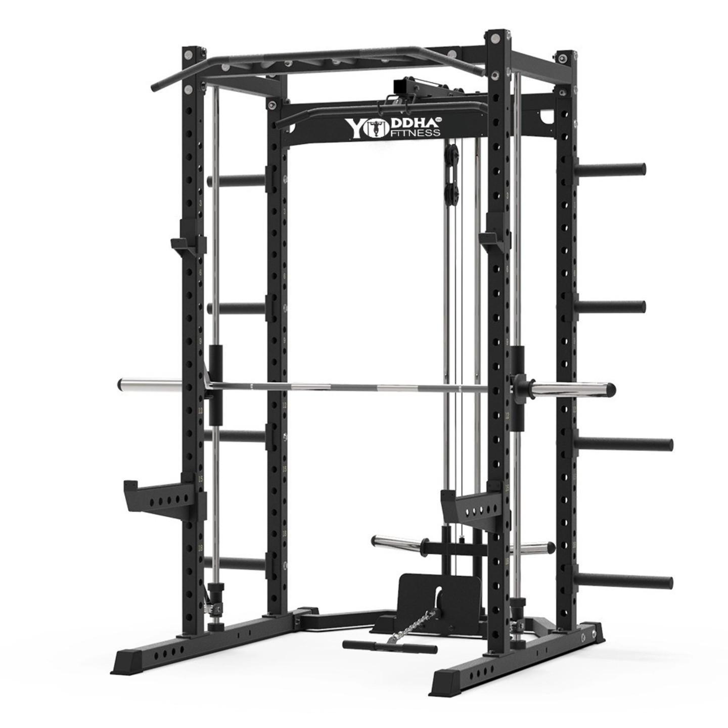 POWER CAGE WITH SMITH MACHINE / LATPULL DOWN AND BICEP CURL