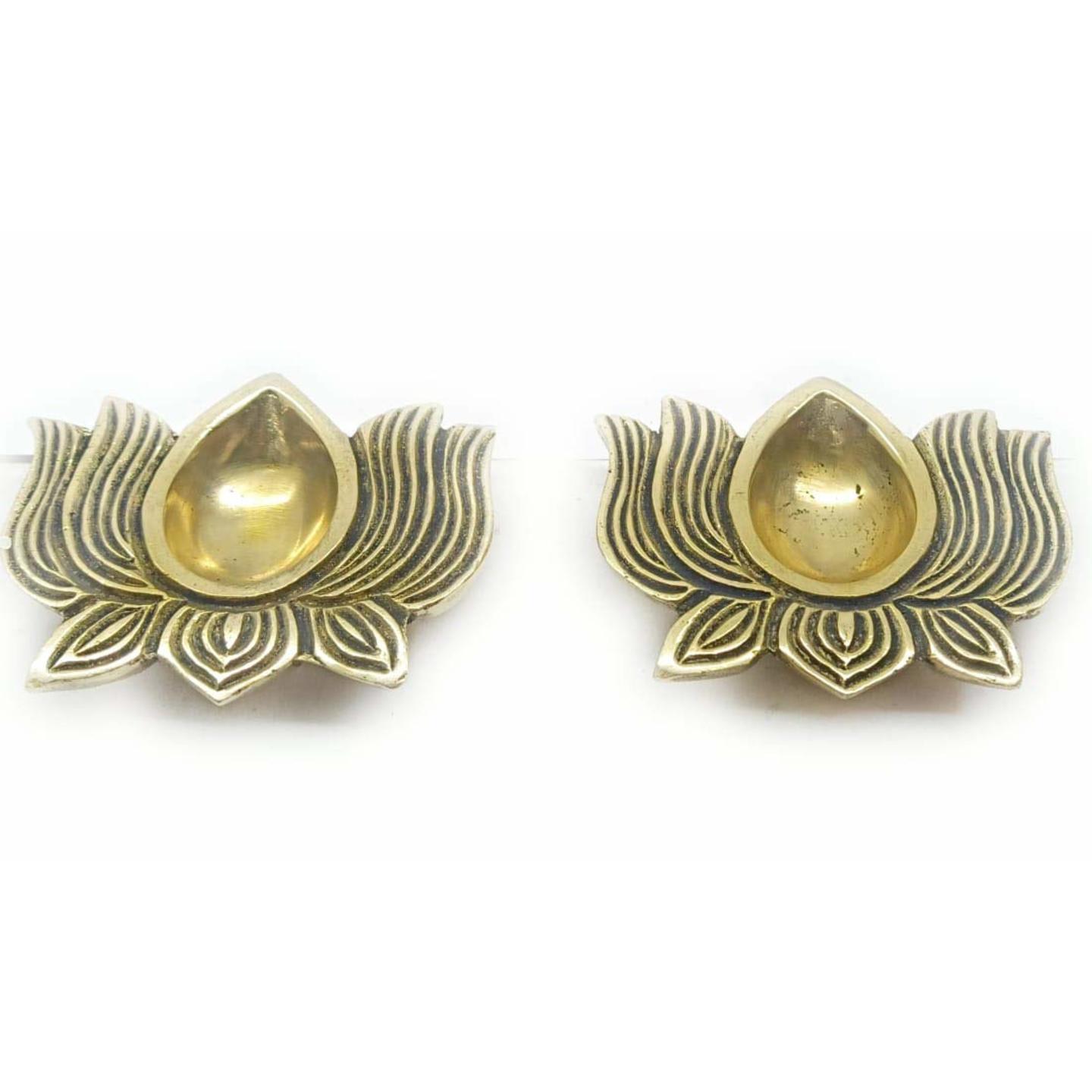 KE - 154 BRASS LOTUS DIYA  SETS