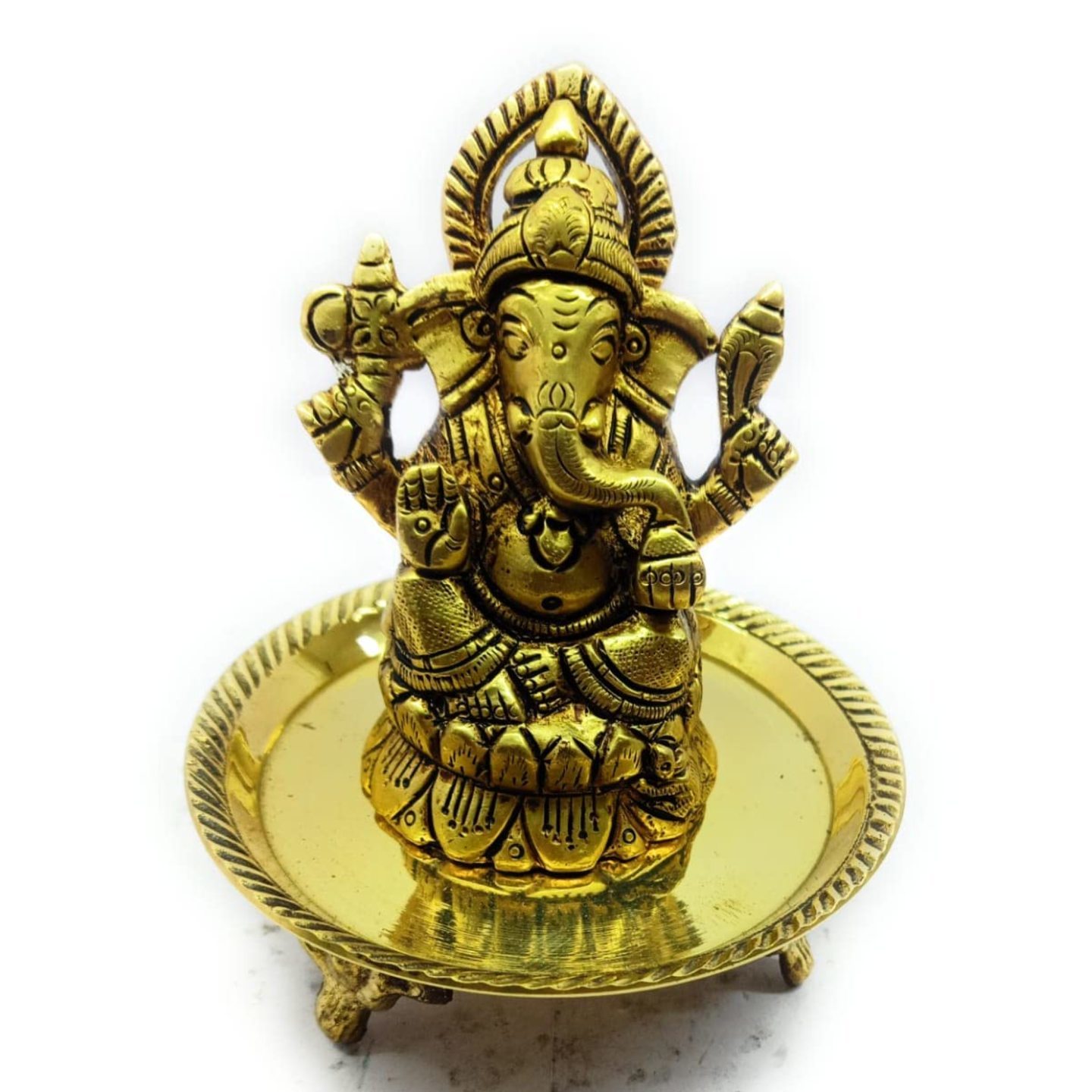 KE - 139 BRASS GANESHA STATUE WITHN STAND