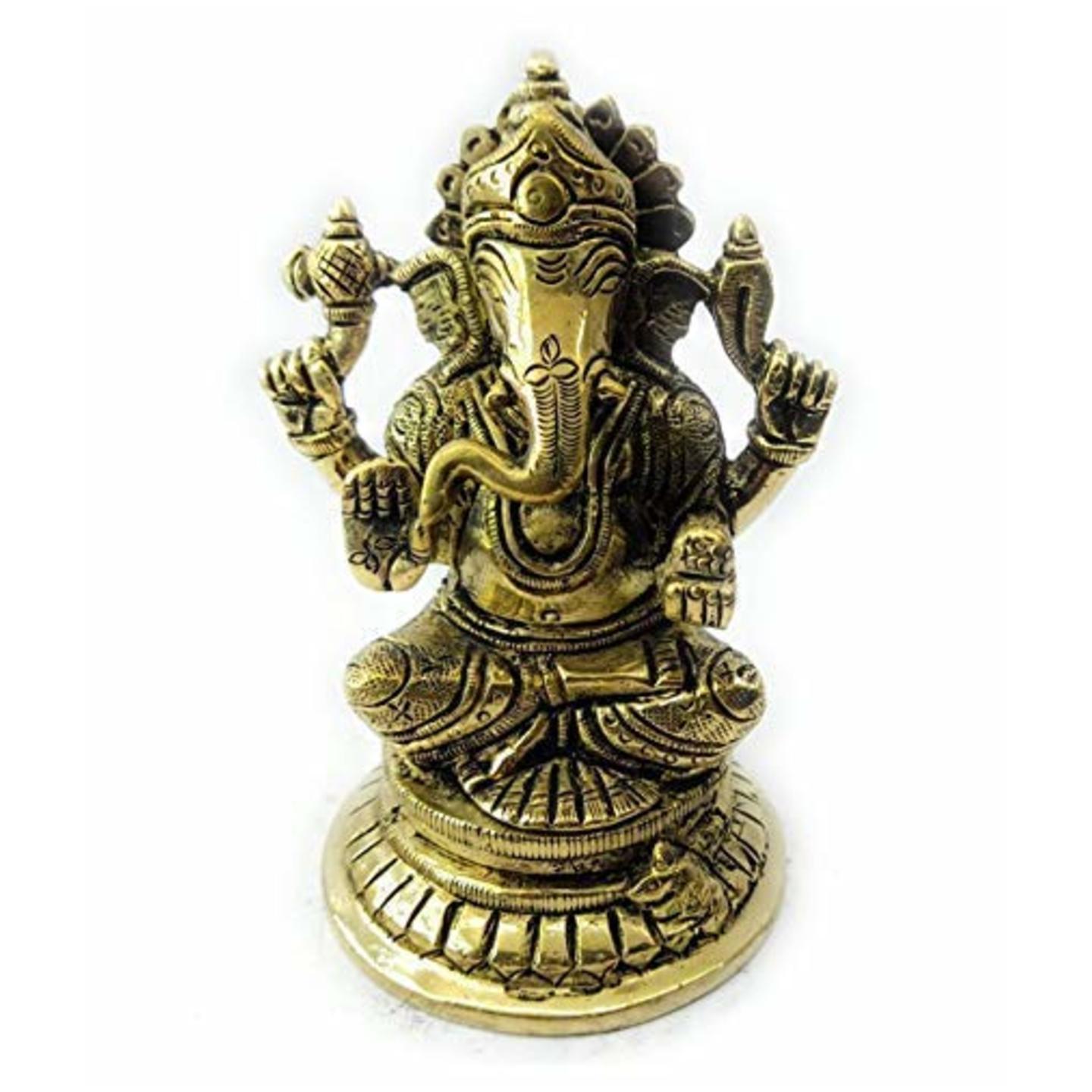KE - 133  Brass Antique Ganesh Idol