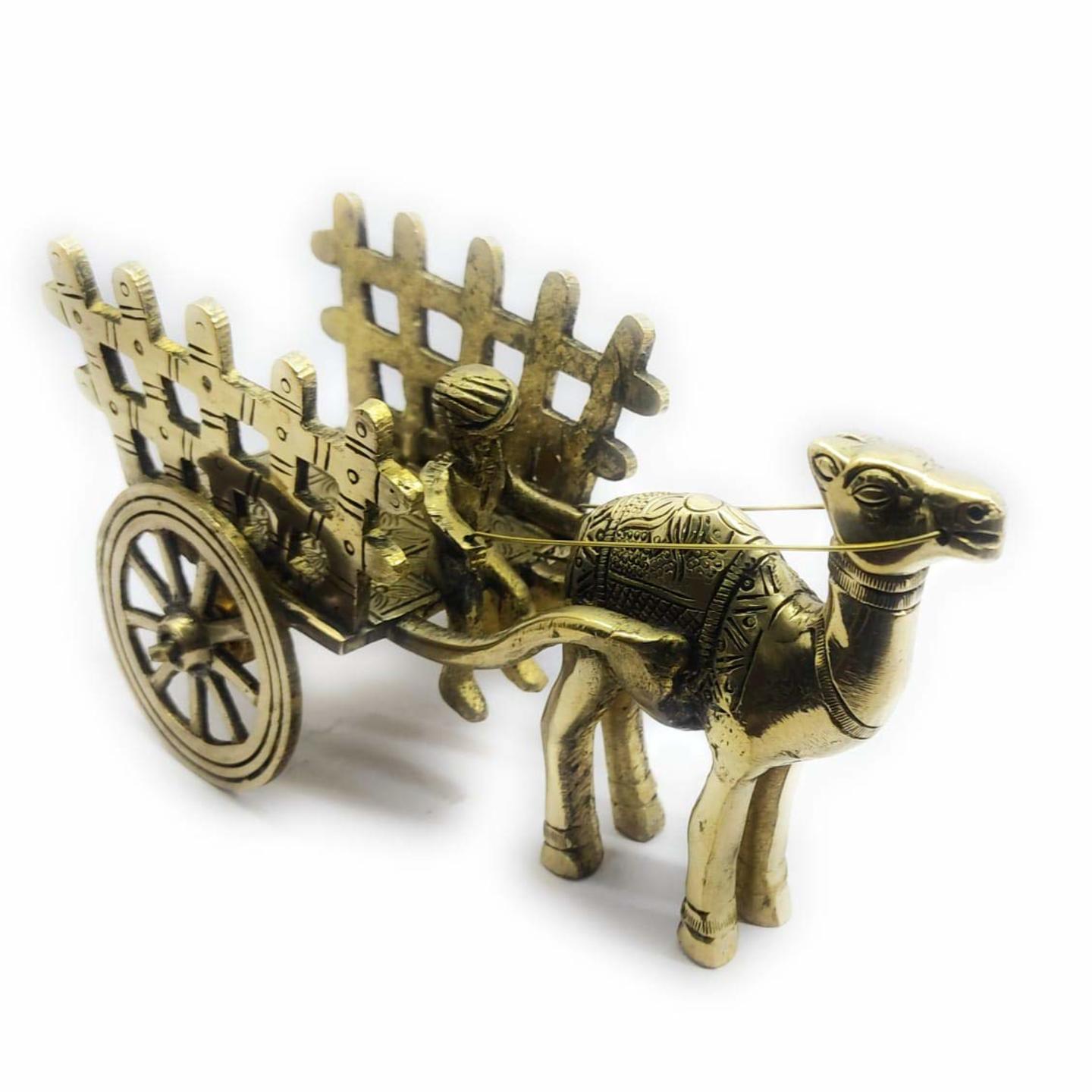 KE - 150 Brass Camel CART | Home and Office Decor | SHOWPIECES | Handicraft Items