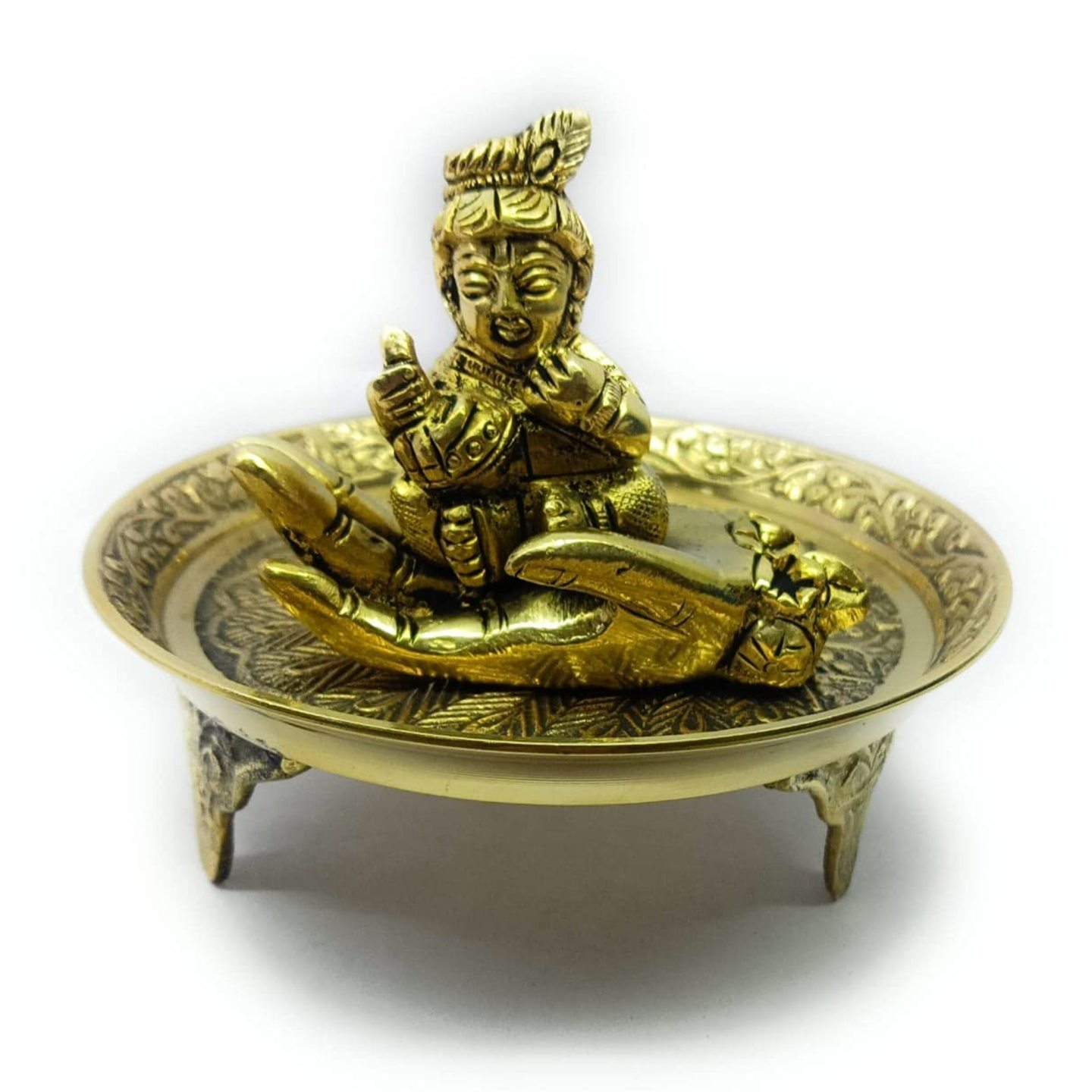 KE - 140  Brass Baby Krishna with MUKALI Stand