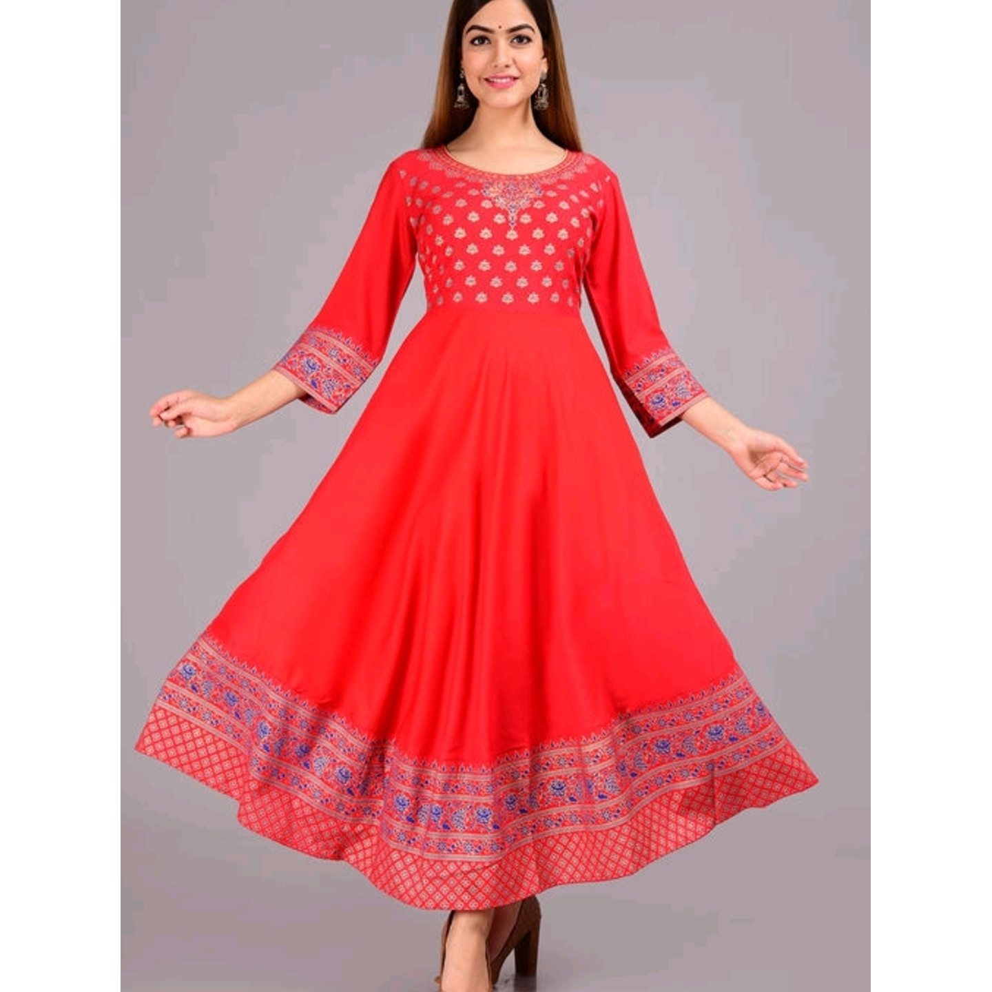 Designer Anarkali printed kurti