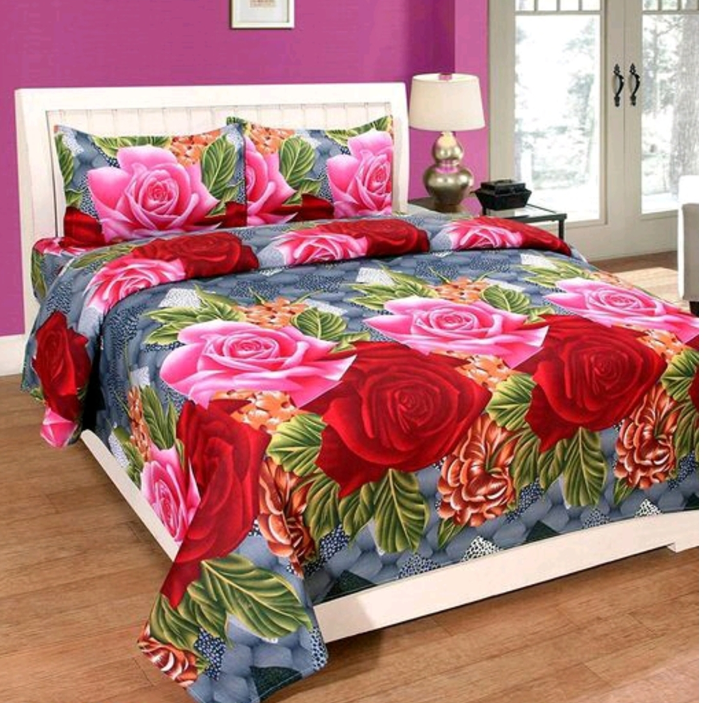 Trendy Cotton 100 x 90 Double Queen Bed Sheet 