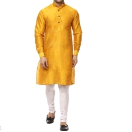 Trendy Dupion Raw Silk Mens Kurta Set