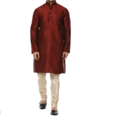 Trendy Dupion Raw Silk Mens Kurta Set