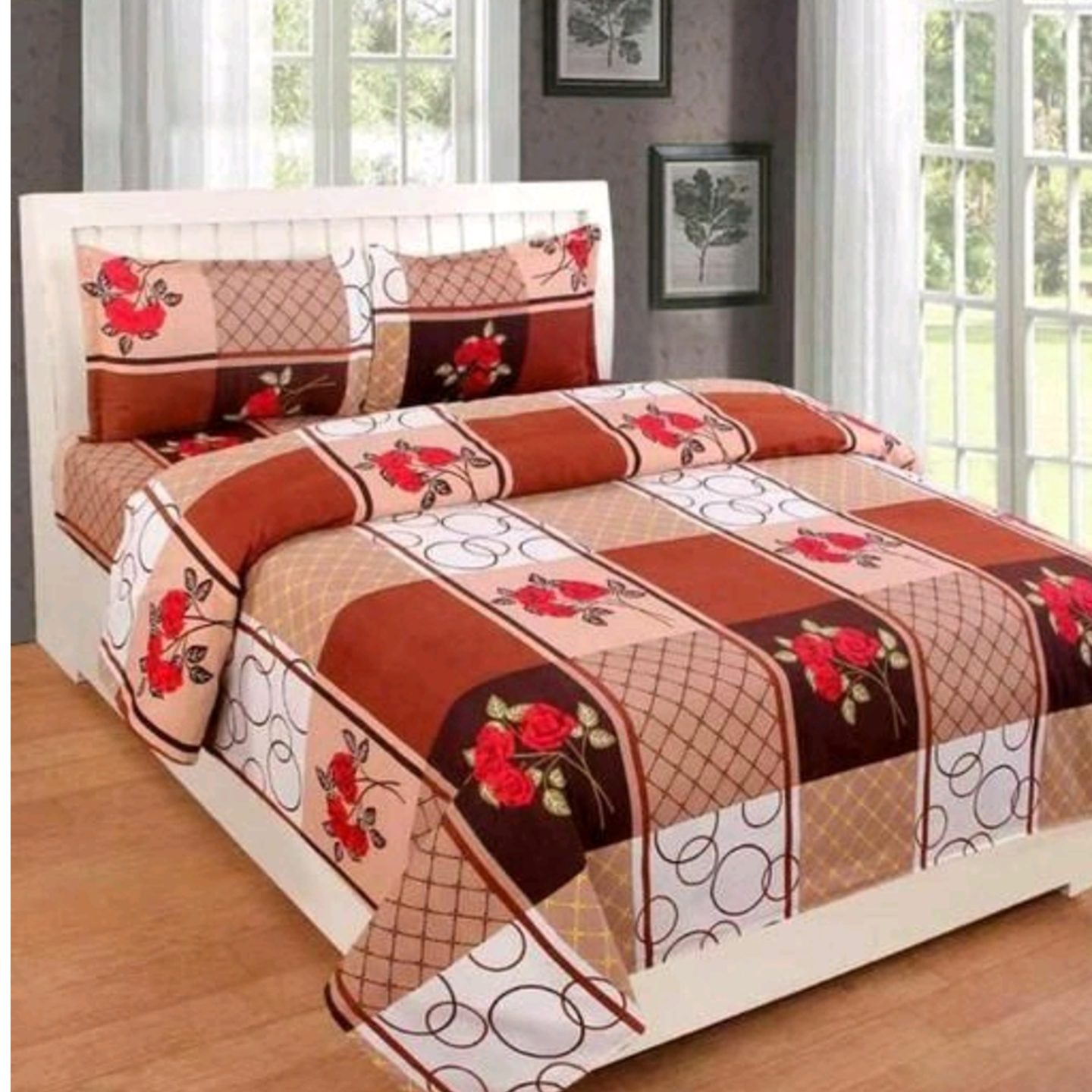 Designer Microfiber Double Bedsheet