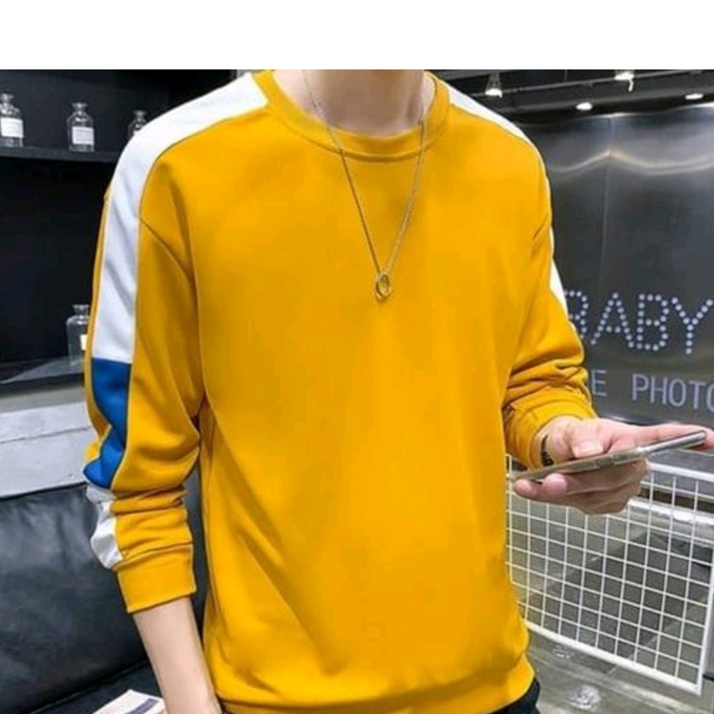 Stylish man's yellow T-shirt