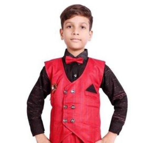 Ethnic Wear Kids Party/Casual Wear Clothing Set: 3 Piece Suit 