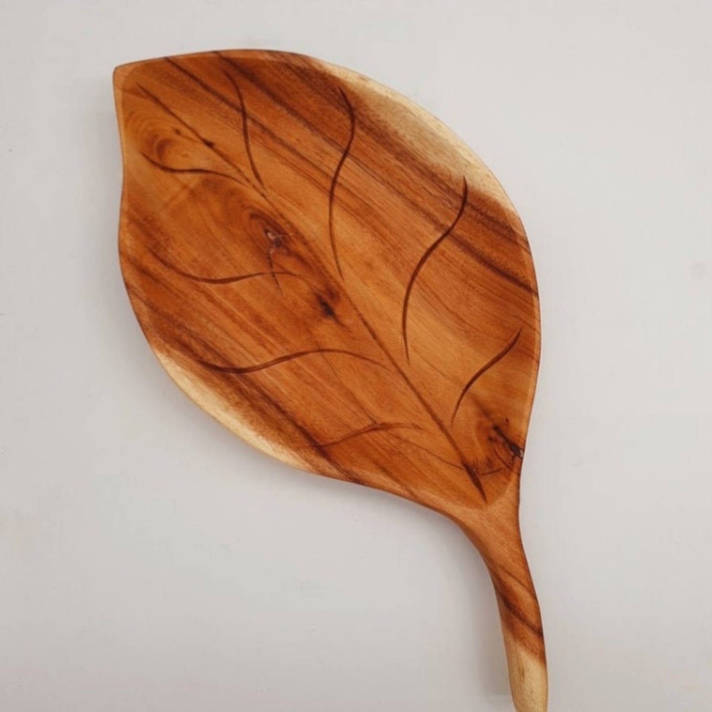 Wooden Leaf Display Platter