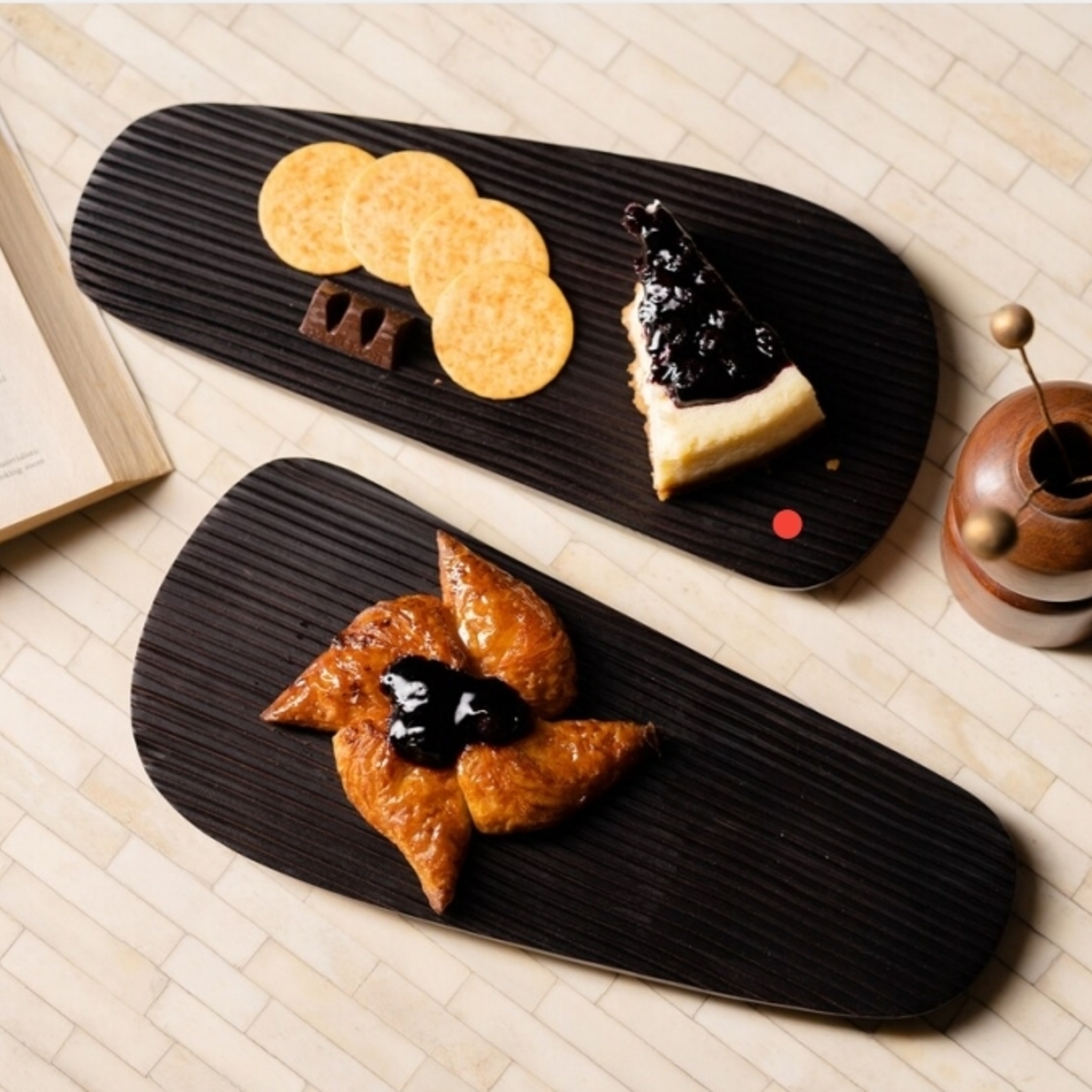 Wooden Ribbed Platter