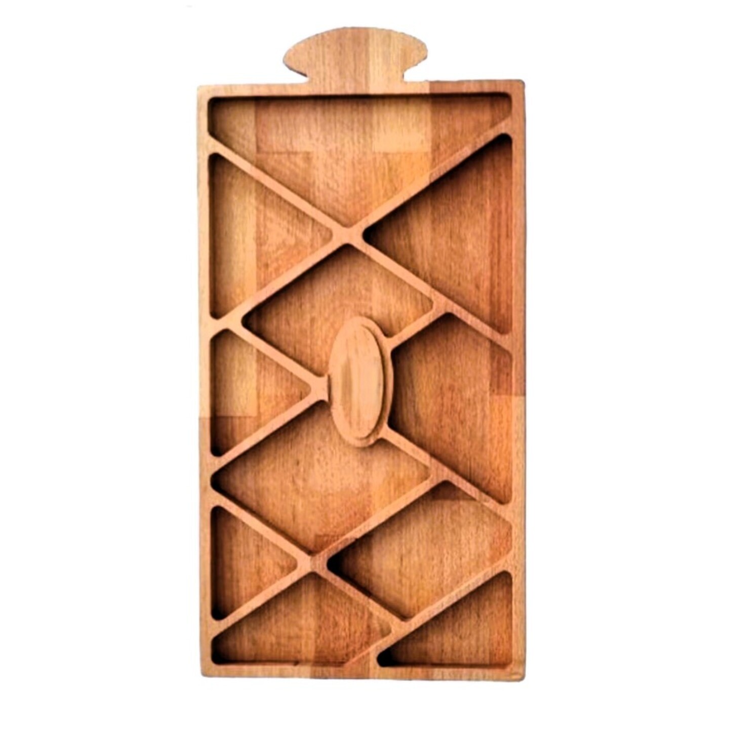 Mango Wood Tray with Zigzag Design