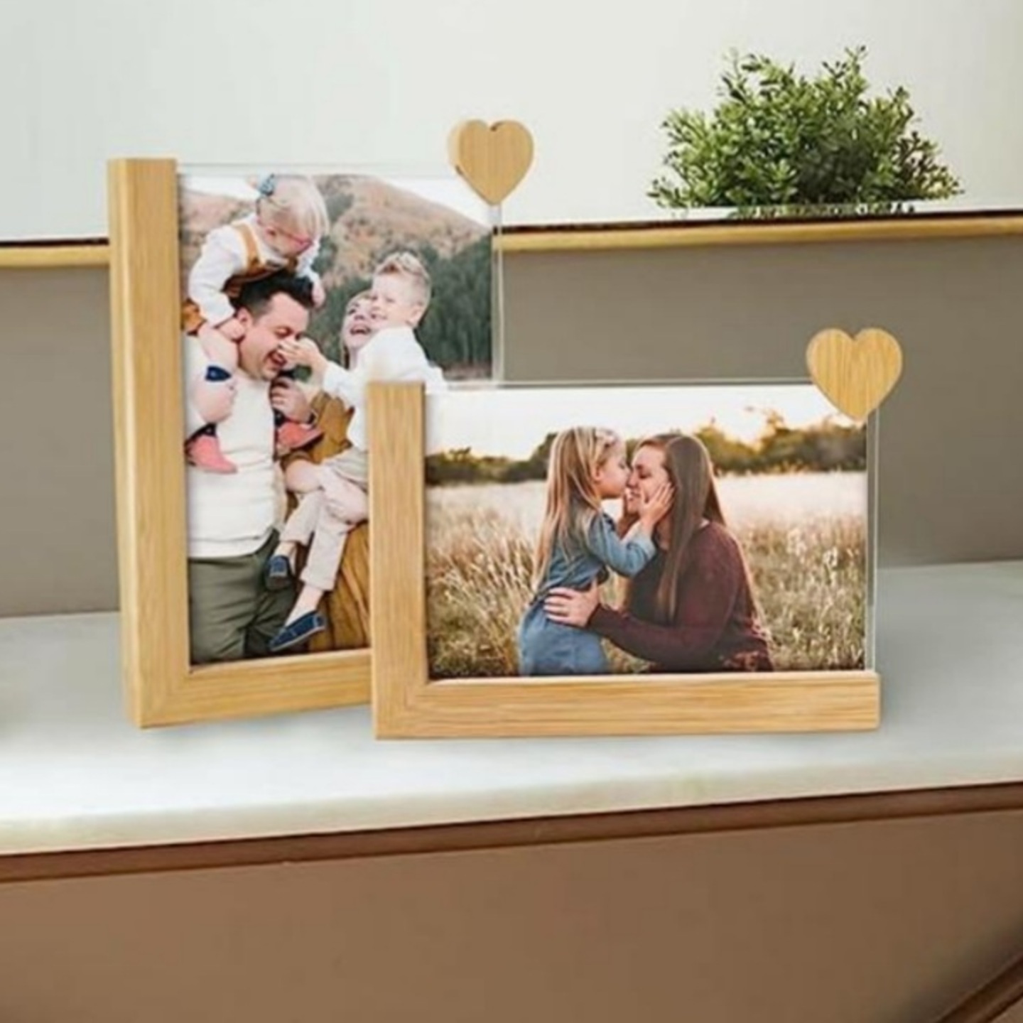 L-Shaped Mango Wood Photo Frame
