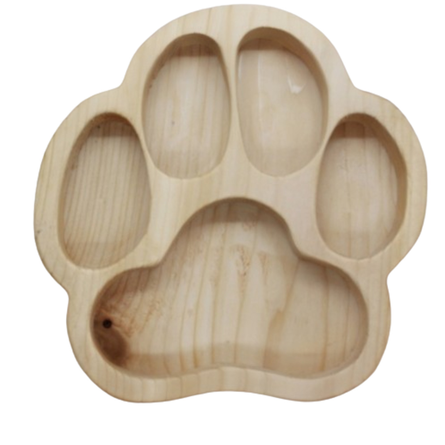 Pinewood Paw Shaped Plate