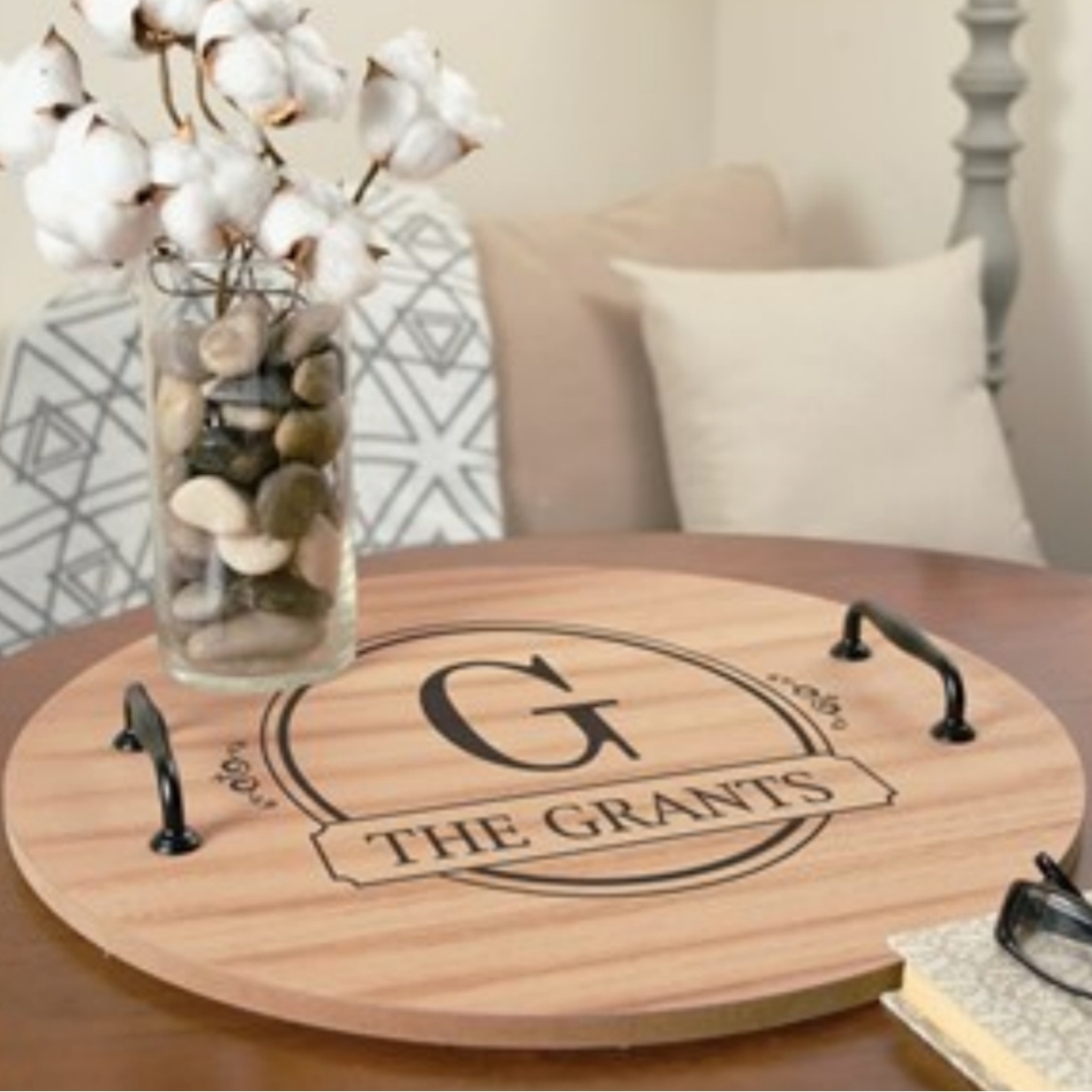 Wooden Round Tray 