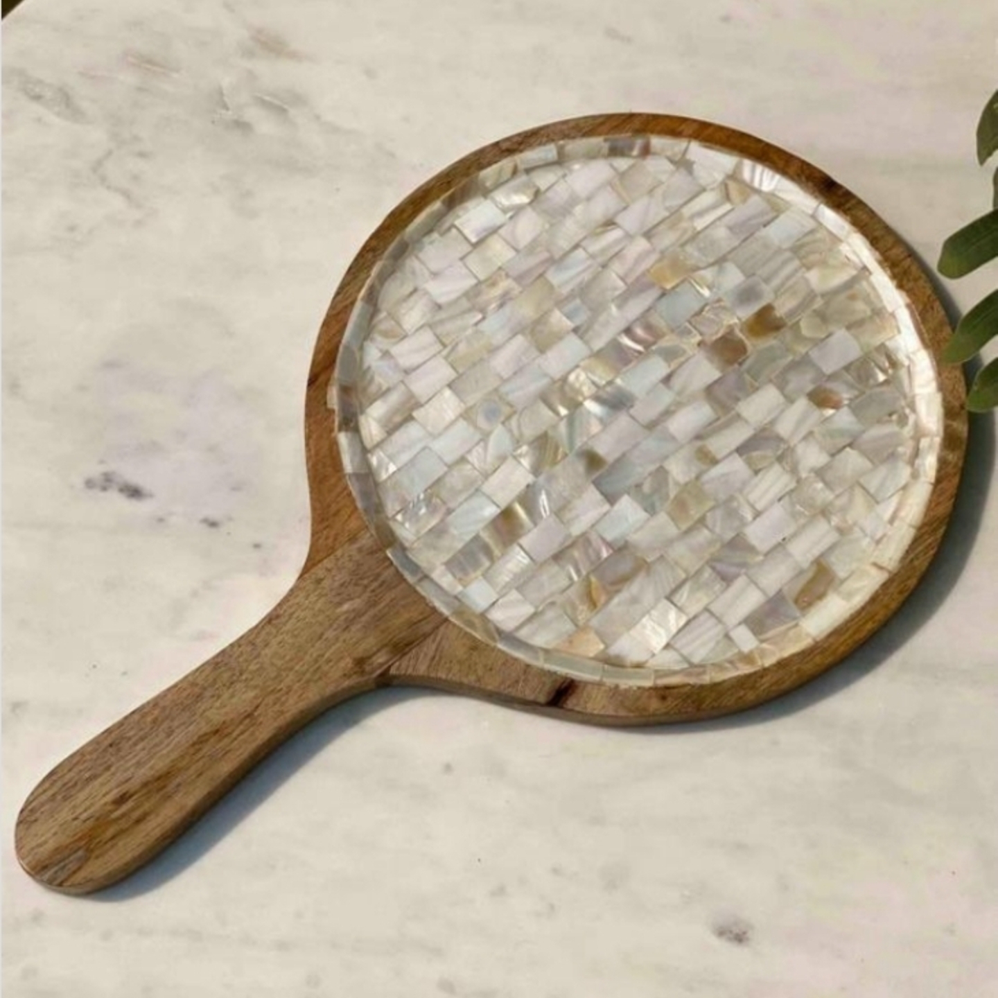 Wooden and MOP Bat Platter 