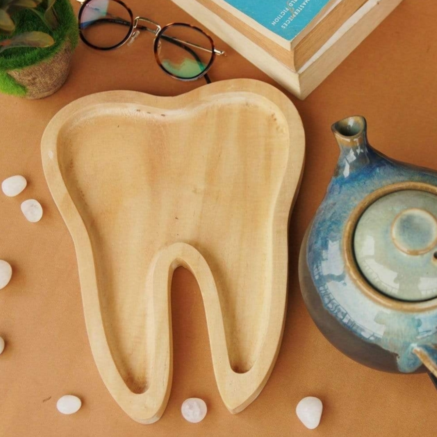 Wooden Tooth-shaped Platter