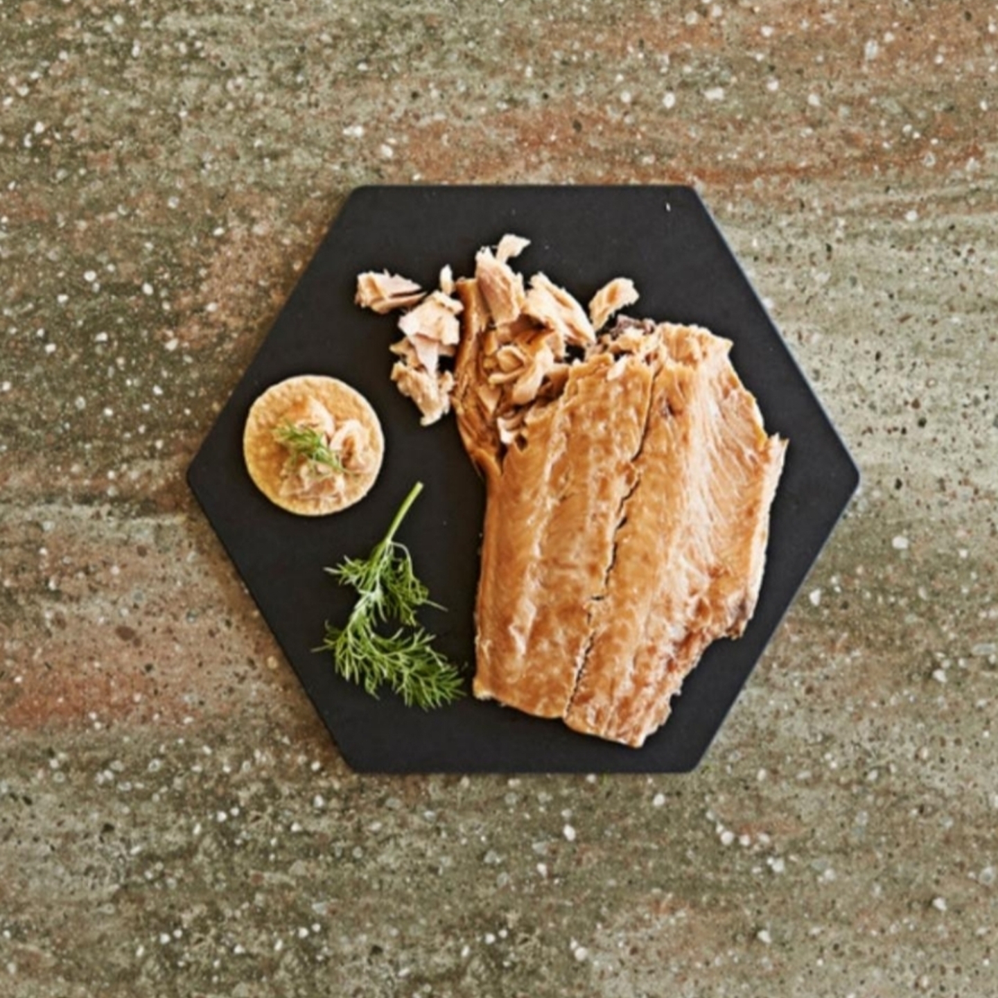 Wooden Black Hexagon Platter