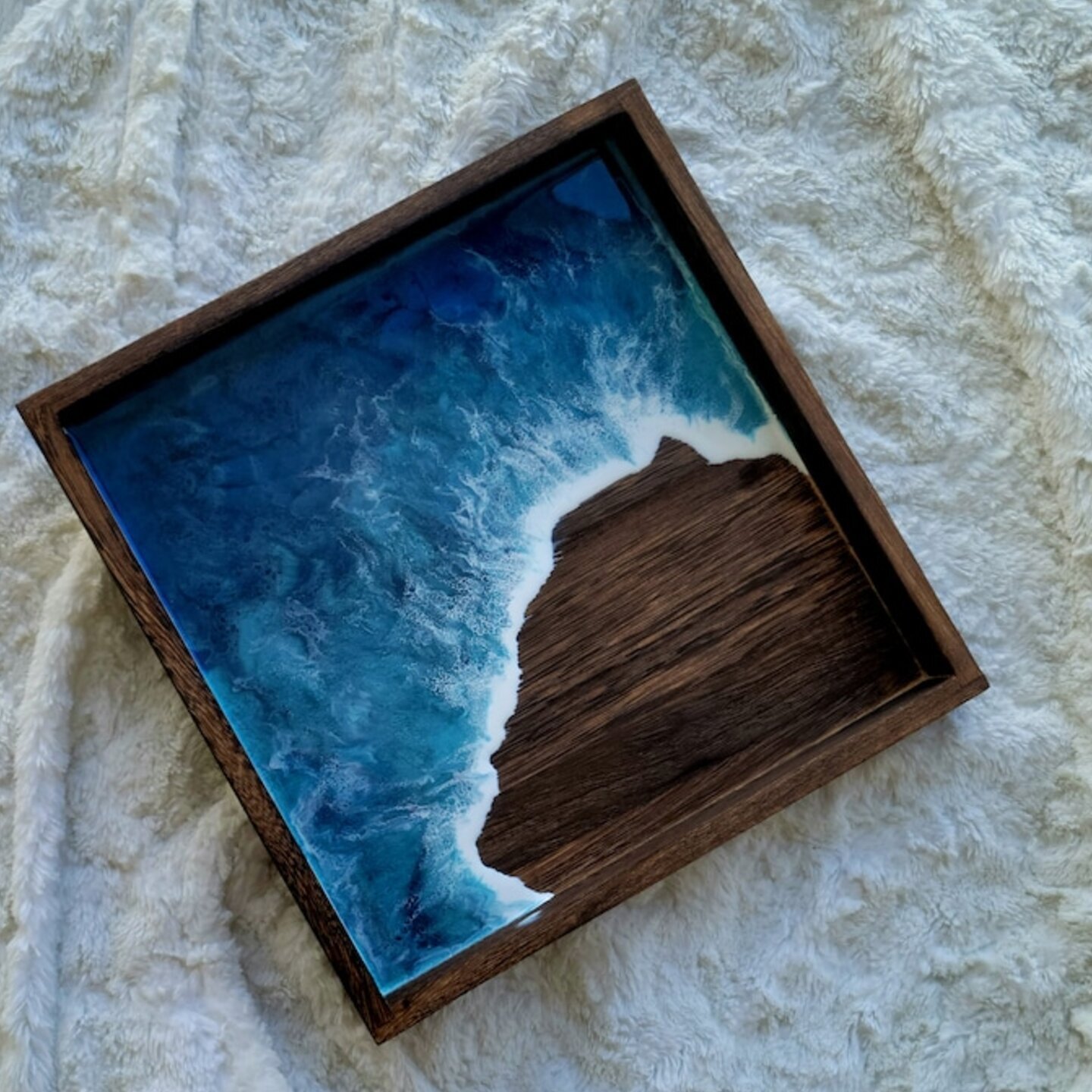 Square Wooden Tray with Handle