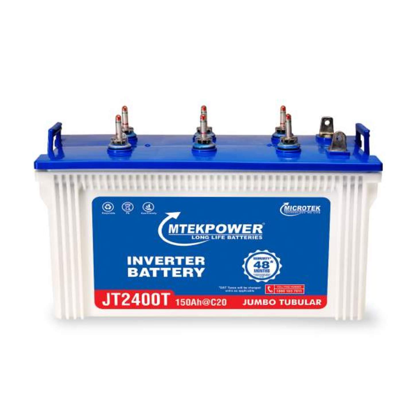 Microtek JT 2400T 150AH Mtek power Short Tubular Battery