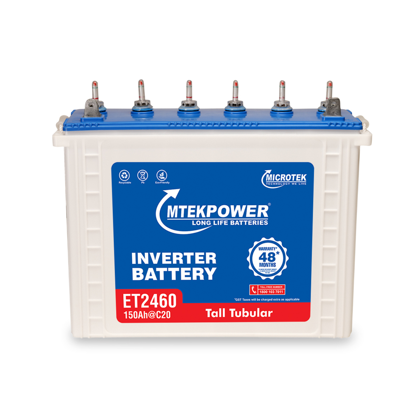 Microtek TT 2460 150AH Mtek power Tall Tubular Battery
