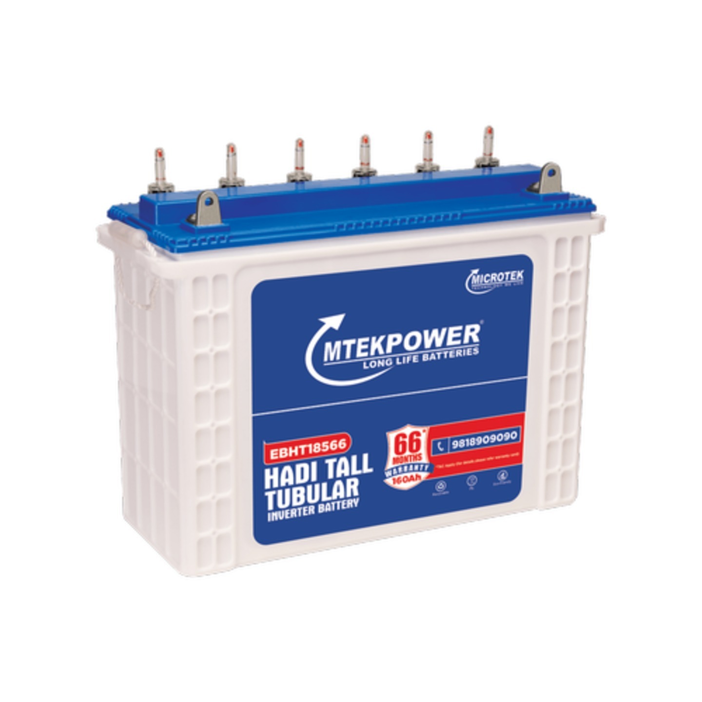 Microtek EBHT 1866 - 160AH Mtek Power Tall Tubular Battery
