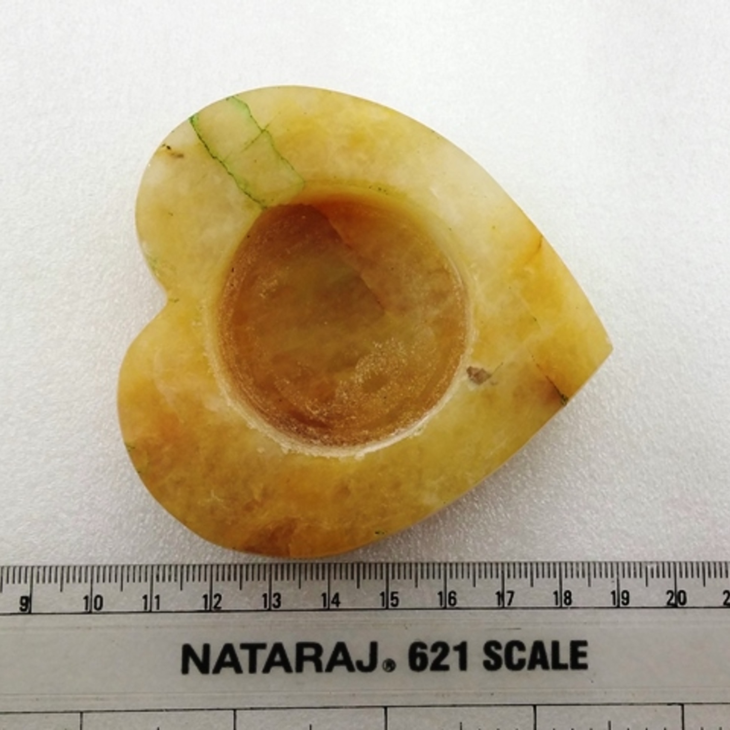 Heart shape T-Light stand in Yellow Quartz