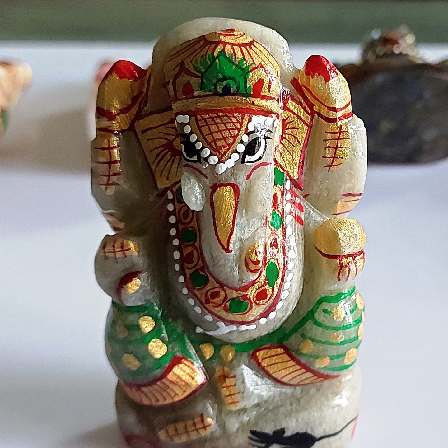 Natural Grape Aventurine Painted Ganesh ji 