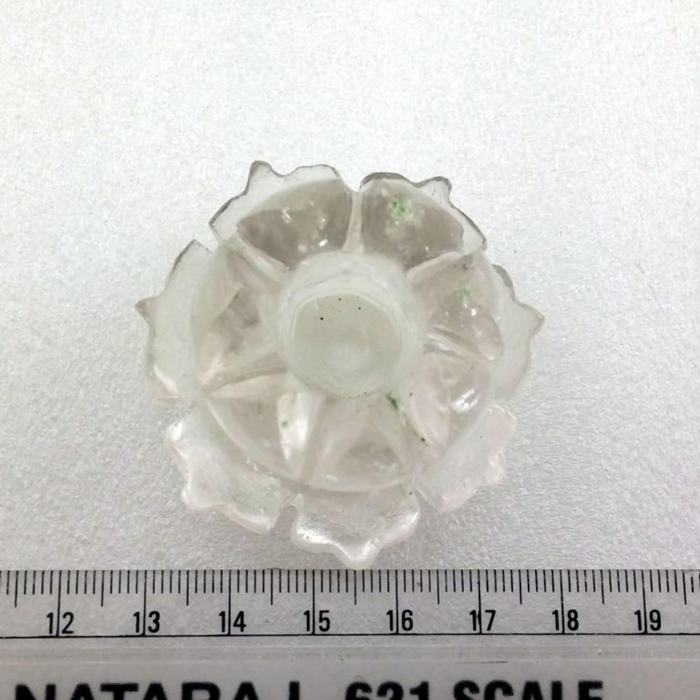 Lotus shape candle stand in clear quartz