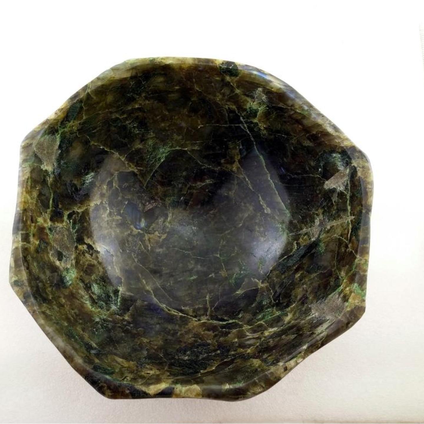 Labradorite hand carved Octagon Shape Bowl