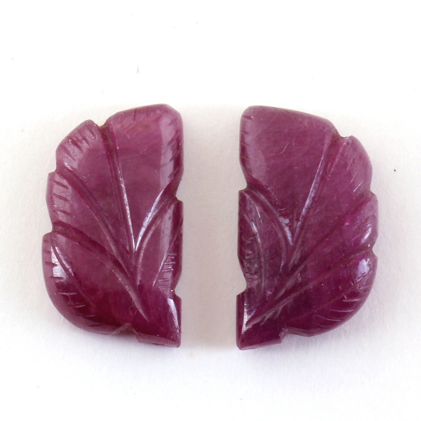 Natural Non treated Ruby Hand Carved pair 