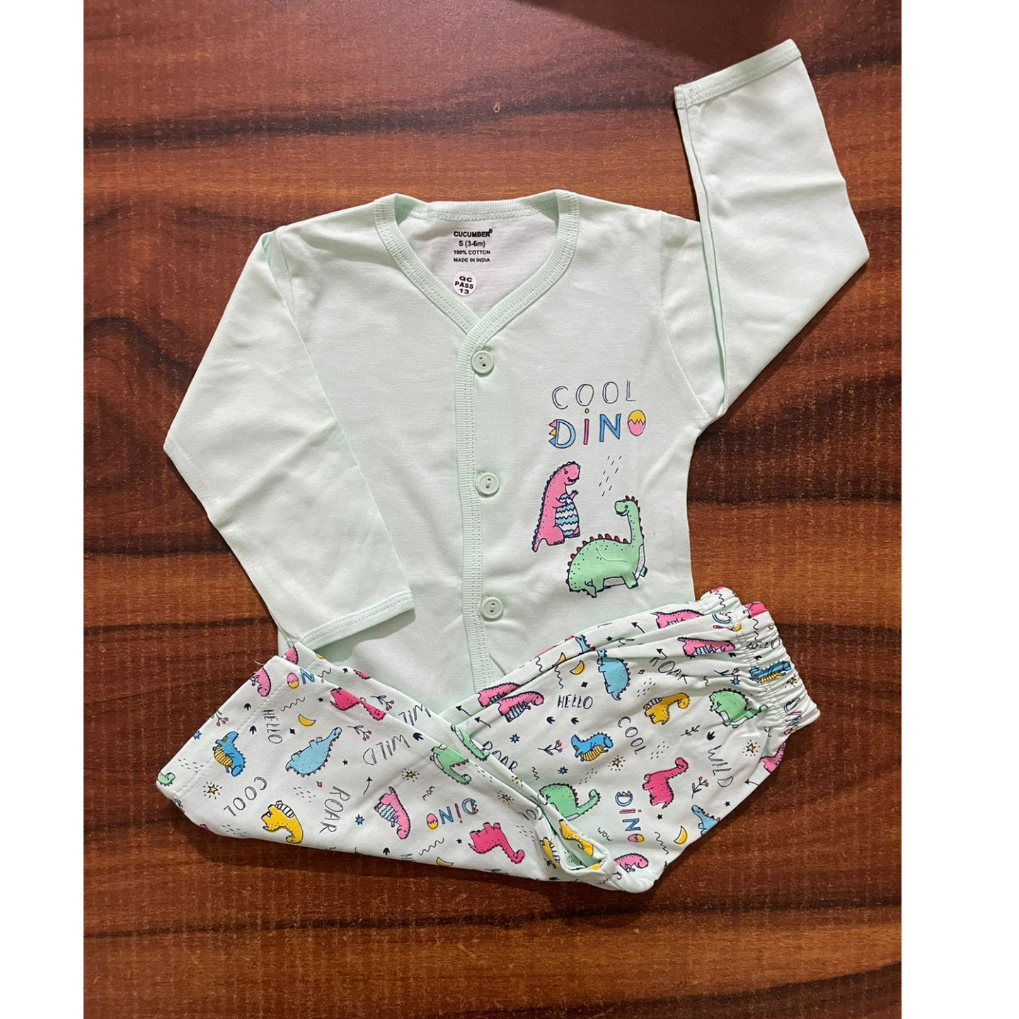 Newborn Infant Kids Cucumber Full Sleeves Sets / Night Wear Set upto 12 Months