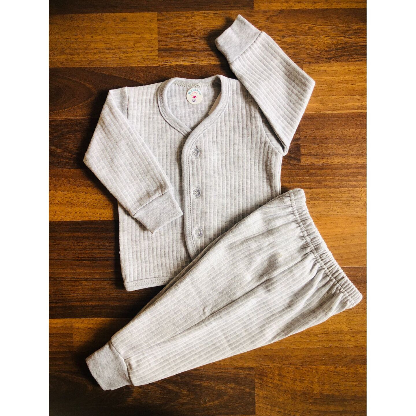 Babiano Thermal Set Full Sleeves New Born Baby (3 to 6 Months) Grey