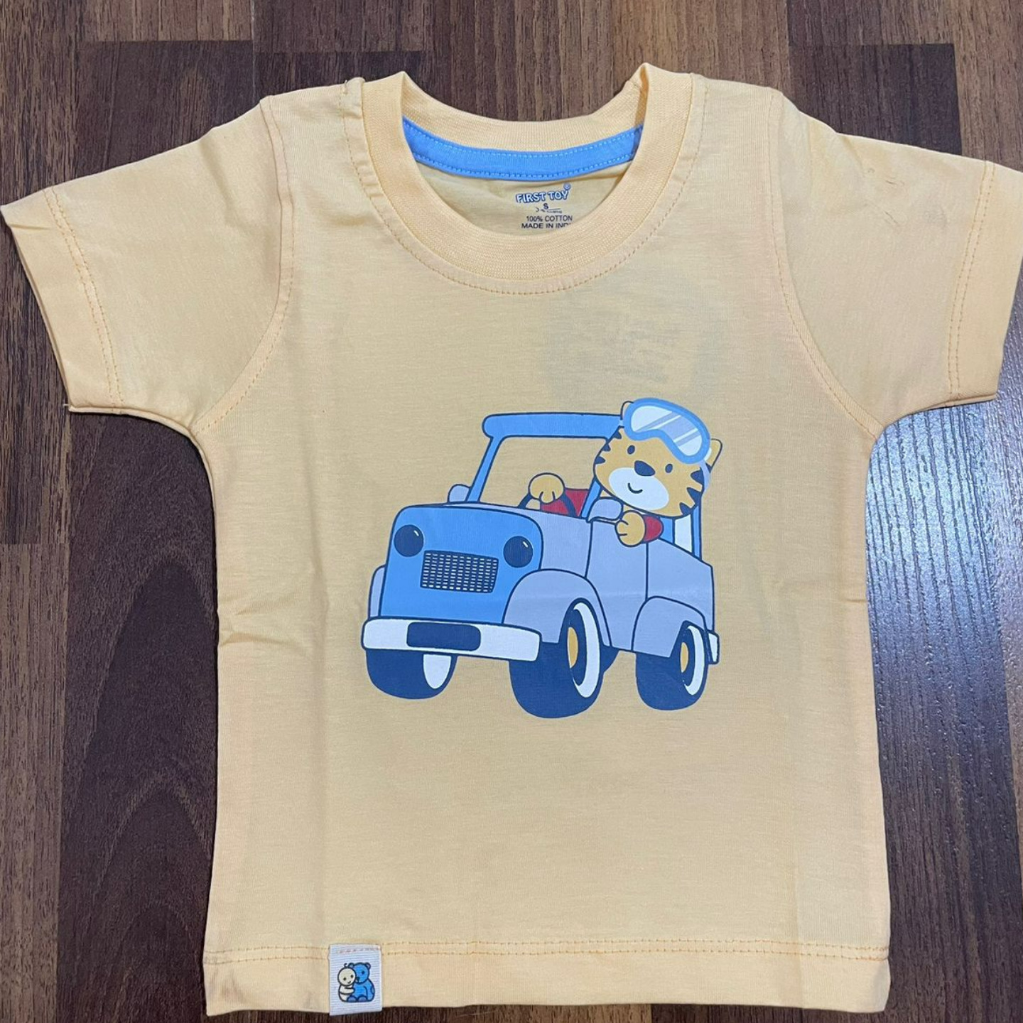 First Toy Round Neck T-Shirts Newborn Babyboy Infant Kids Tiger car