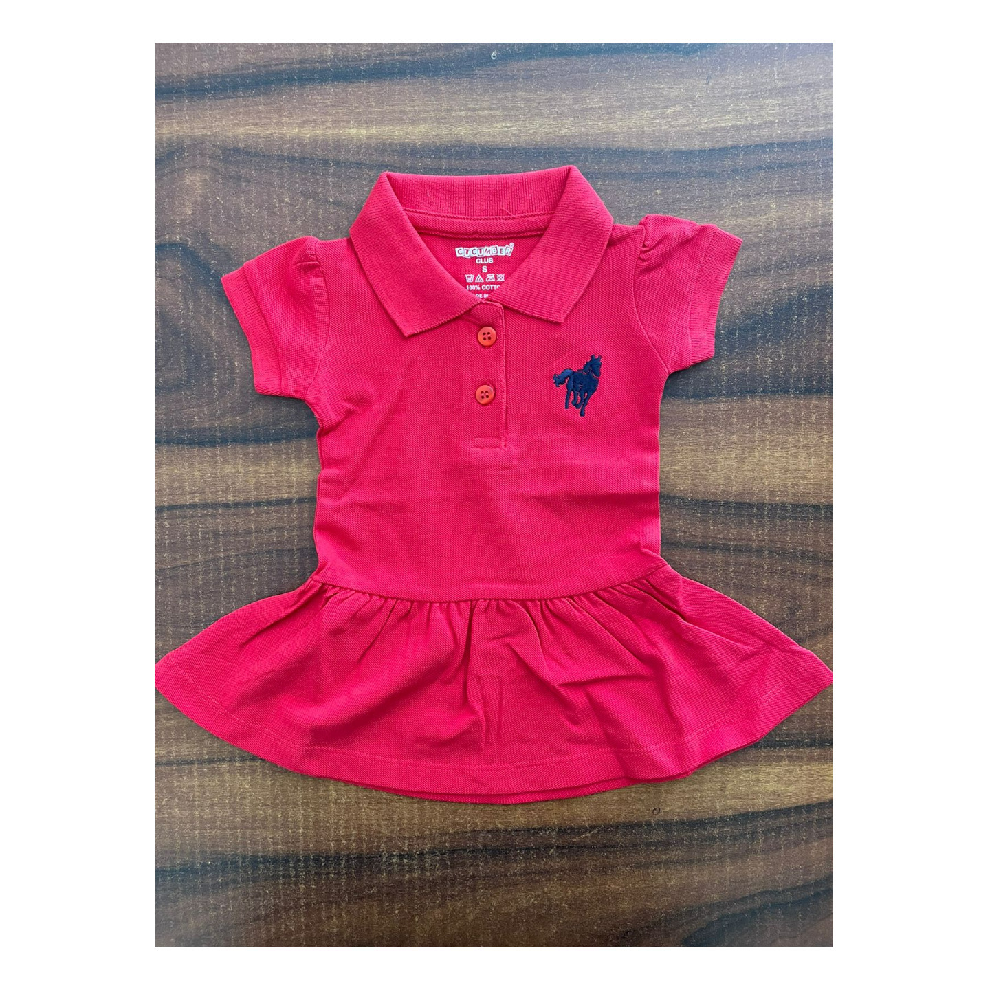 Cucumber Half Sleeves Collar Frock Rs 250 only Small Size 0 to 6 Months